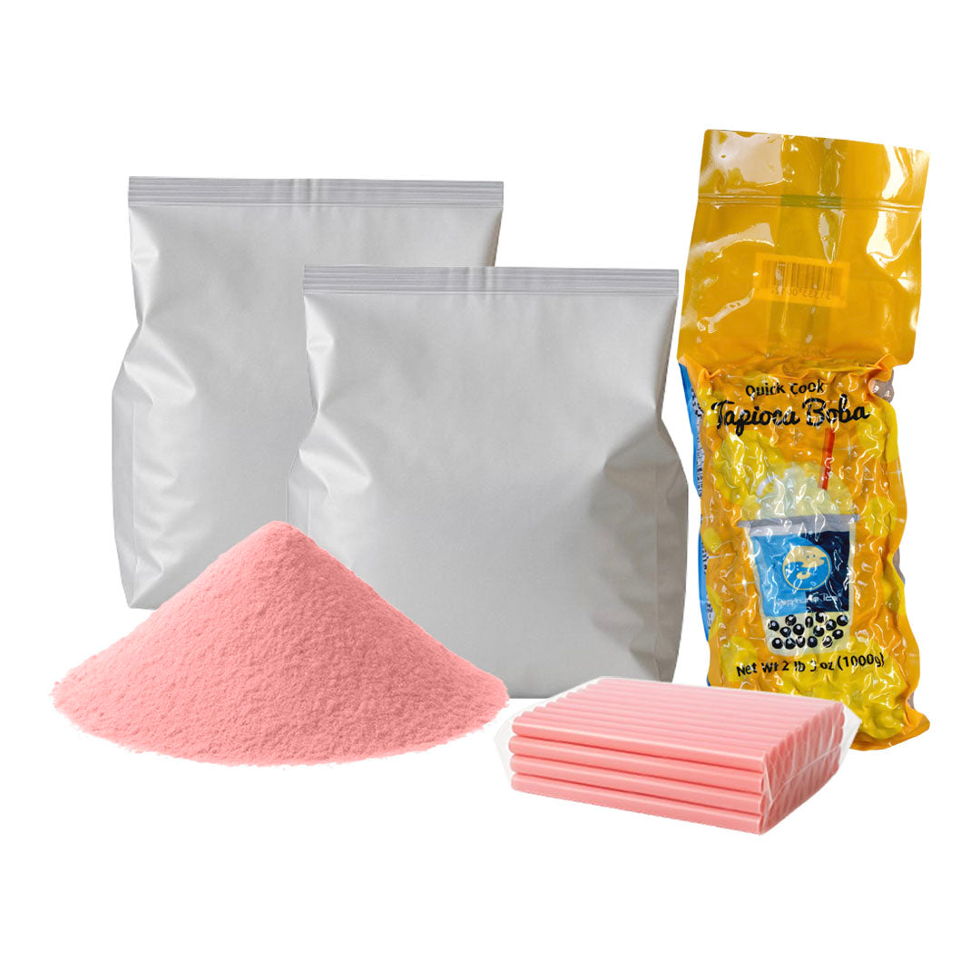 At Home Strawberry Boba Kit