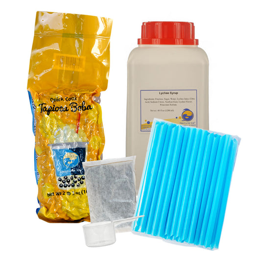 At Home Sweet Lychee Black Tea Boba Kit